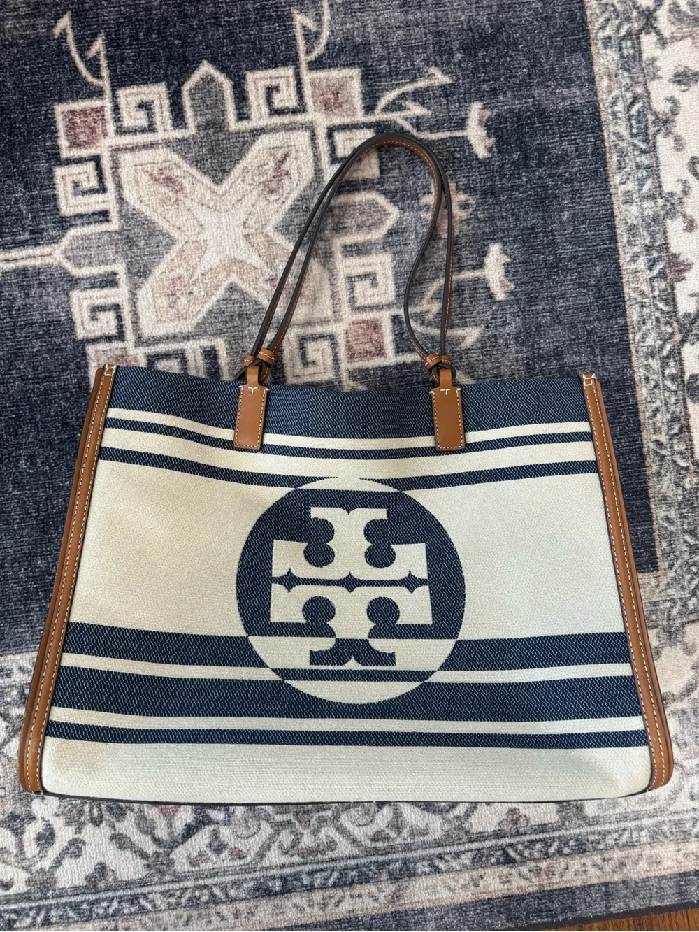 Tory Burch Ella Jacquard Stripe Tote l